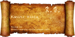 Kanitz Viola névjegykártya